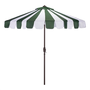 Safavieh Meze  9 Ft Metal and Fabric Crank Umbrella in Green