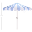 Safavieh Meze 9 Ft Metal and Fabric Crank Umbrella in Baby Blue