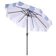 Safavieh Meze 9 Ft Metal and Fabric Crank Umbrella in Baby Blue