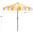 Safavieh Meze  9 Ft Metal and Fabric Crank Umbrella in Yellow