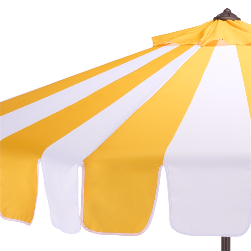 Safavieh Meze  9 Ft Metal and Fabric Crank Umbrella in Yellow