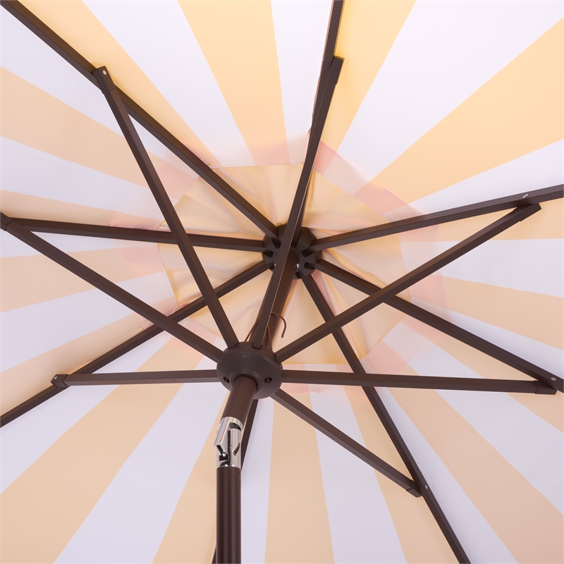 Safavieh Meze  9 Ft Metal and Fabric Crank Umbrella in Yellow