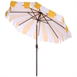 Safavieh Meze  9 Ft Metal and Fabric Crank Umbrella in Yellow
