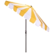 Safavieh Meze  9 Ft Metal and Fabric Crank Umbrella in Yellow
