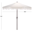 Safavieh Torsa 9 Ft Metal and Fabric Crank Umbrella in Ivory