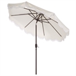 Safavieh Torsa 9 Ft Metal and Fabric Crank Umbrella in Ivory