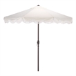 Safavieh Torsa 9 Ft Metal and Fabric Crank Umbrella in Ivory