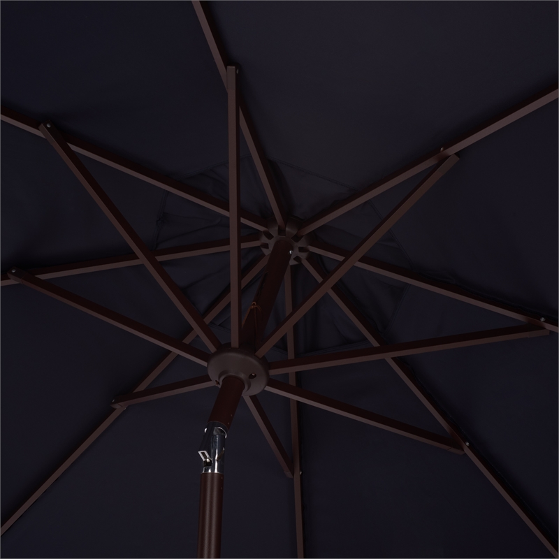 Safavieh Torsa 9 Ft Metal and Fabric Crank Umbrella in Navy