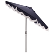 Safavieh Torsa 9 Ft Metal and Fabric Crank Umbrella in Navy