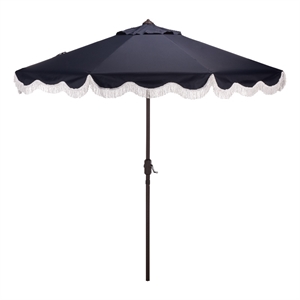 Safavieh Torsa 9 Ft Metal and Fabric Crank Umbrella in Navy