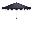 Safavieh Torsa 9 Ft Metal and Fabric Crank Umbrella in Navy
