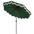 Safavieh Torsa 9 Ft Metal and Fabric Crank Umbrella in Green