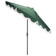 Safavieh Torsa 9 Ft Metal and Fabric Crank Umbrella in Green