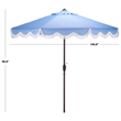 Safavieh Torsa 9 Ft Metal and Fabric Crank Umbrella in Baby Blue