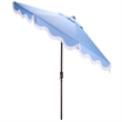 Safavieh Torsa 9 Ft Metal and Fabric Crank Umbrella in Baby Blue
