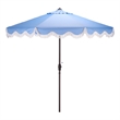 Safavieh Torsa 9 Ft Metal and Fabric Crank Umbrella in Baby Blue