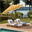 Safavieh Torsa 9 Ft Metal and Fabric Crank Umbrella in Yellow