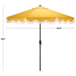 Safavieh Torsa 9 Ft Metal and Fabric Crank Umbrella in Yellow