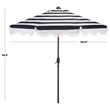 Safavieh Lucerna  9 Ft Metal and Fabric Crank Umbrella in Black