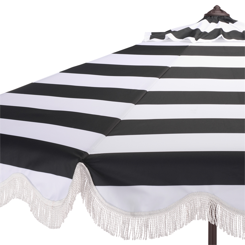 Safavieh Lucerna  9 Ft Metal and Fabric Crank Umbrella in Black