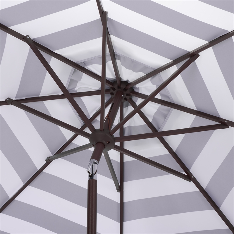Safavieh Lucerna  9 Ft Metal and Fabric Crank Umbrella in Black