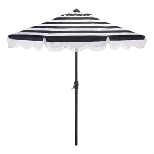 Safavieh Lucerna  9 Ft Metal and Fabric Crank Umbrella in Black
