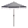 Safavieh Lucerna  9 Ft Metal and Fabric Crank Umbrella in Black