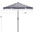 Safavieh Lucerna  9 Ft Metal and Fabric Crank Umbrella in Navy