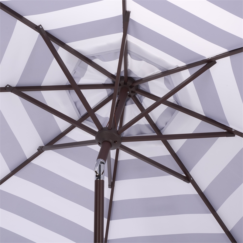 Safavieh Lucerna  9 Ft Metal and Fabric Crank Umbrella in Navy