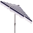Safavieh Lucerna  9 Ft Metal and Fabric Crank Umbrella in Navy