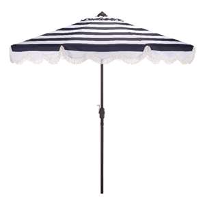 Safavieh Lucerna  9 Ft Metal and Fabric Crank Umbrella in Navy