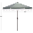 Safavieh Lucerna  9 Ft Metal and Fabric Crank Umbrella in Green