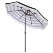 Safavieh Lucerna  9 Ft Metal and Fabric Crank Umbrella in Green