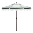 Safavieh Lucerna  9 Ft Metal and Fabric Crank Umbrella in Green