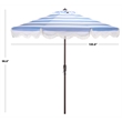 Safavieh Lucerna 9 Ft Metal and Fabric Crank Umbrella  in Baby Blue