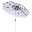 Safavieh Lucerna 9 Ft Metal and Fabric Crank Umbrella  in Baby Blue