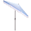 Safavieh Lucerna 9 Ft Metal and Fabric Crank Umbrella  in Baby Blue
