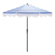 Safavieh Lucerna 9 Ft Metal and Fabric Crank Umbrella  in Baby Blue