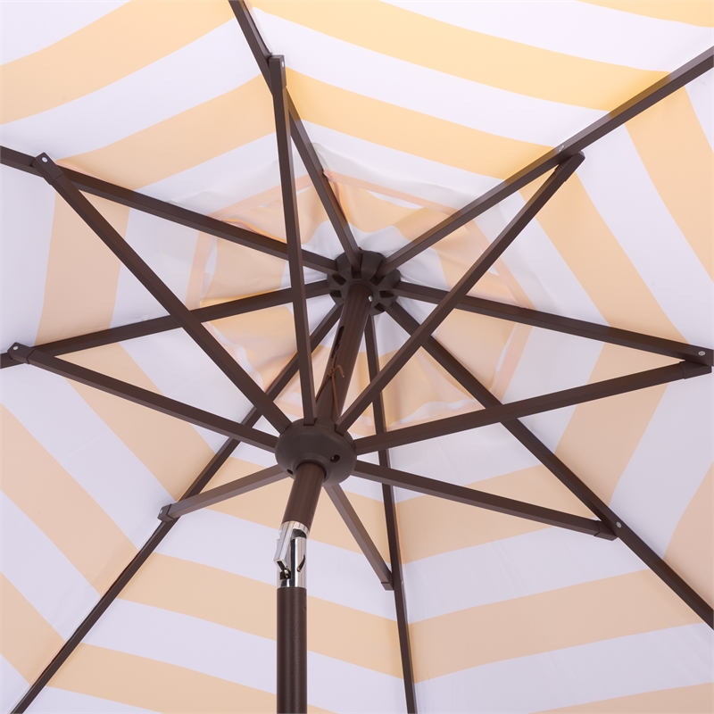 Safavieh Lucerna  9 Ft Metal and Fabric Crank Umbrella in Yellow