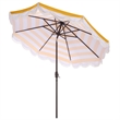 Safavieh Lucerna  9 Ft Metal and Fabric Crank Umbrella in Yellow