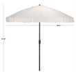 Safavieh Panza 9 Ft Metal and Fabric Crank Umbrella in Ivory