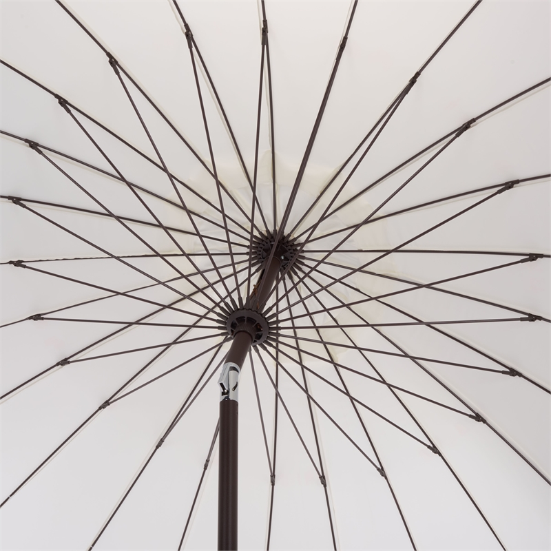 Safavieh Panza 9 Ft Metal and Fabric Crank Umbrella in Ivory