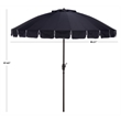 Safavieh Panza 9 Ft Metal and Fabric Crank Umbrella in Navy