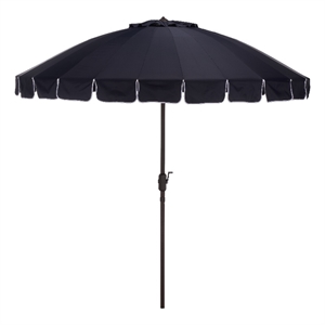 Safavieh Panza 9 Ft Metal and Fabric Crank Umbrella in Navy