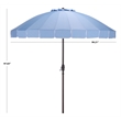 Safavieh Panza 9 Ft Metal and Fabric Crank Umbrella in Baby Blue