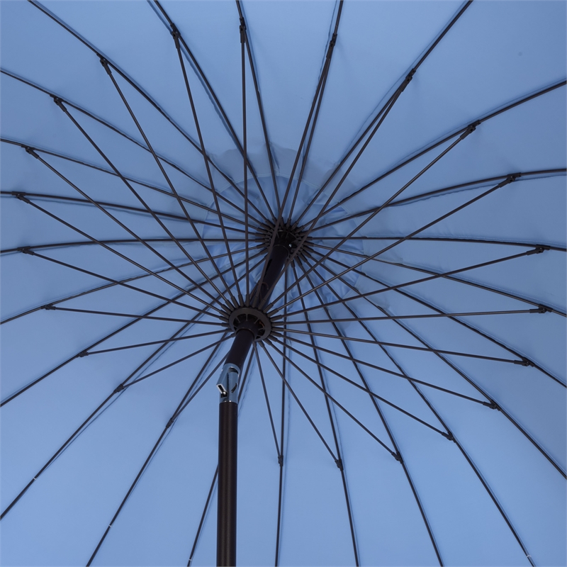 Safavieh Panza 9 Ft Metal and Fabric Crank Umbrella in Baby Blue