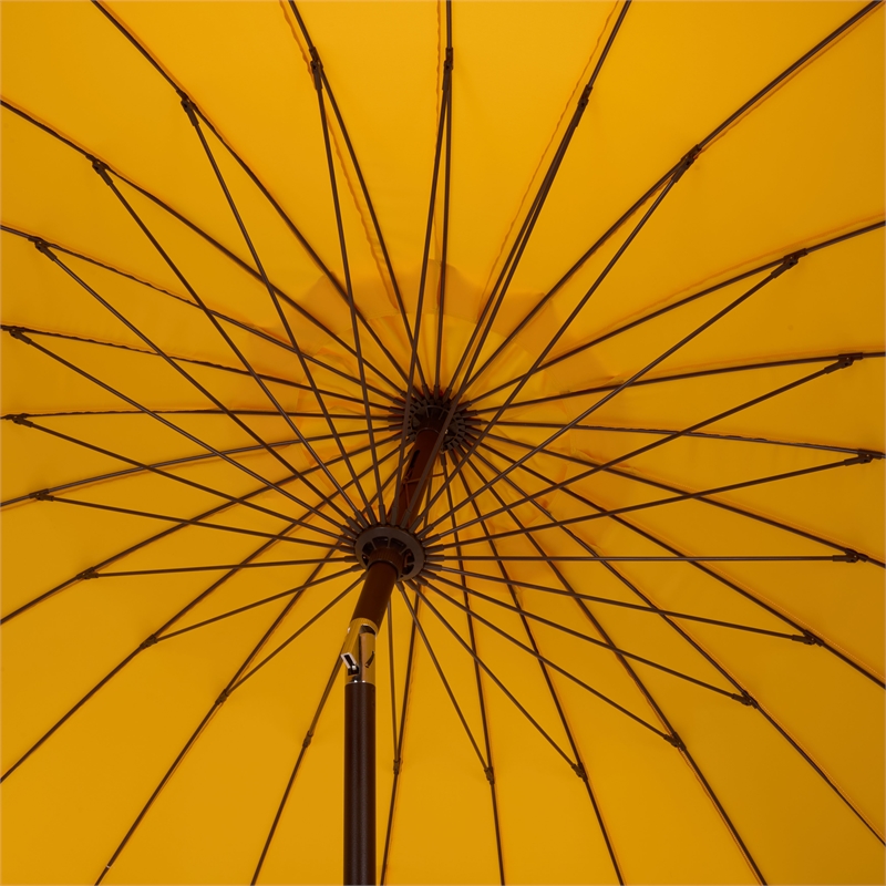 Safavieh Panza 9 Ft Metal and Fabric Crank Umbrella in Yellow