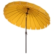 Safavieh Panza 9 Ft Metal and Fabric Crank Umbrella in Yellow