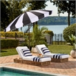 Safavieh Buti 9 Ft Metal and Fabric Crank Umbrella in Black