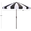 Safavieh Buti 9 Ft Metal and Fabric Crank Umbrella in Black